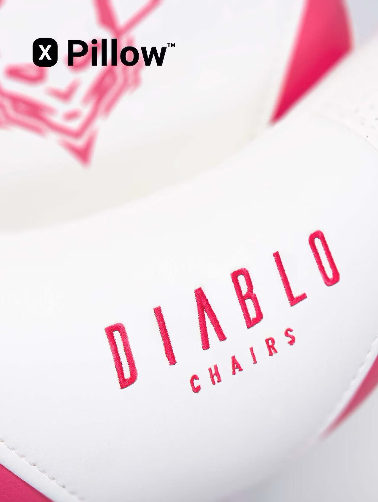 Krzesło obrotowe dla dziecka Diablo Kids X-Ray: Biało-Różowy